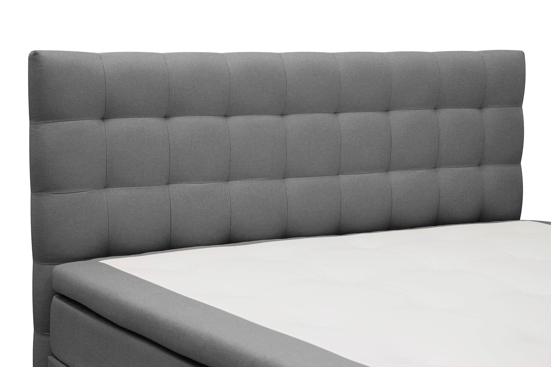 Hilton Sänkypaketti 180x200 cm Jenkkisänky ruutukuvioitu sängynpäädyllä - Harmaa - Huonekalut - Sänky - Jenkkisängyt