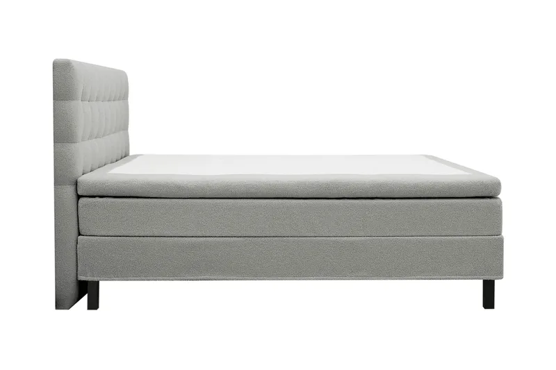 Hilton Sänkypaketti 180x200 cm jenkkisänky ruututikatulla teddy-sängynpäädyllä - Harmaa - Huonekalut - Sänky - Jenkkisängyt