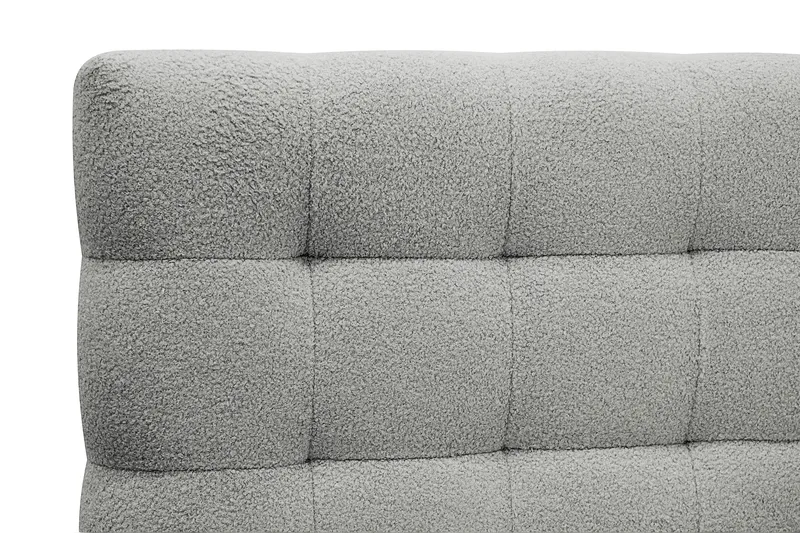 Hilton Sänkypaketti 180x200 cm jenkkisänky ruututikatulla teddy-sängynpäädyllä - Harmaa - Huonekalut - Sänky - Jenkkisängyt