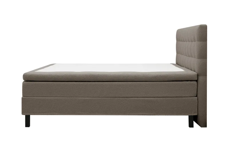 Hilton Sänkypaketti 180x200 cm jenkkisänky ruututikkaisella teddy-sängynpäädyllä - Ruskea - Huonekalut - Sänky - Jenkkisängyt