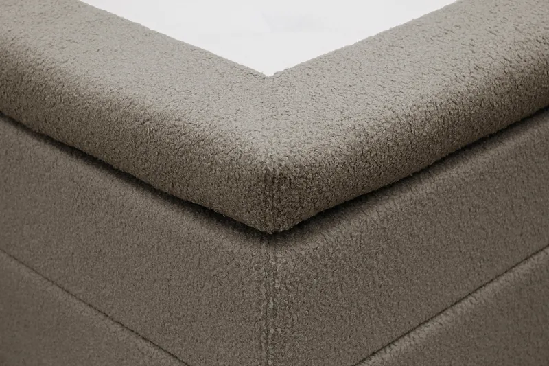 Hilton Sänkypaketti 180x200 cm jenkkisänky ruututikkaisella teddy-sängynpäädyllä - Ruskea - Huonekalut - Sänky - Jenkkisängyt