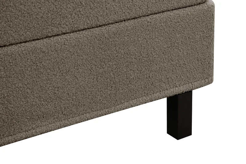 Hilton Sänkypaketti 180x200 cm jenkkisänky ruututikkaisella teddy-sängynpäädyllä - Ruskea - Huonekalut - Sänky - Jenkkisängyt