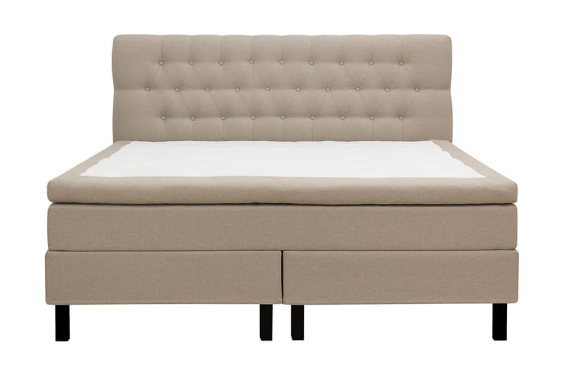 Hilton Sänkypaketti 180x200 cm Jenkkisänky timantti sängynpäädyllä - Beige - Huonekalut - Sänky - Jenkkisängyt