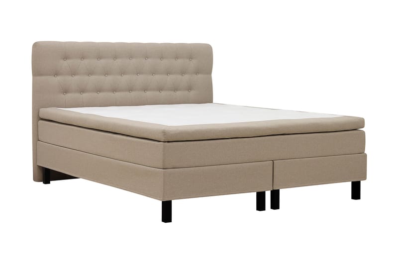Hilton Sänkypaketti 180x200 cm Jenkkisänky timantti sängynpäädyllä - Beige - Huonekalut - Sänky - Jenkkisängyt