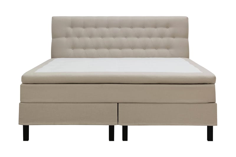 Hilton Sänkypaketti 180x200 cm Jenkkisänky timantti sängynpäädyllä - Beige - Huonekalut - Sänky - Jenkkisängyt