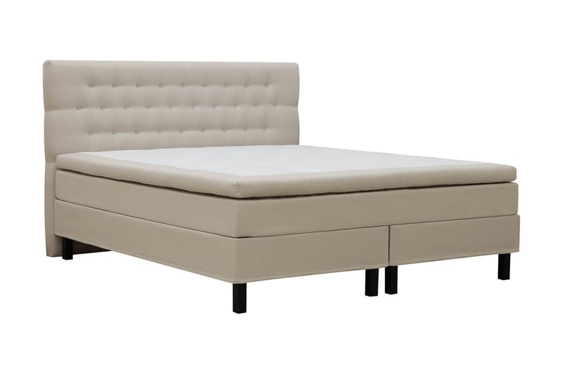 Hilton Sänkypaketti 180x200 cm Jenkkisänky timantti sängynpäädyllä - Beige - Huonekalut - Sänky - Jenkkisängyt