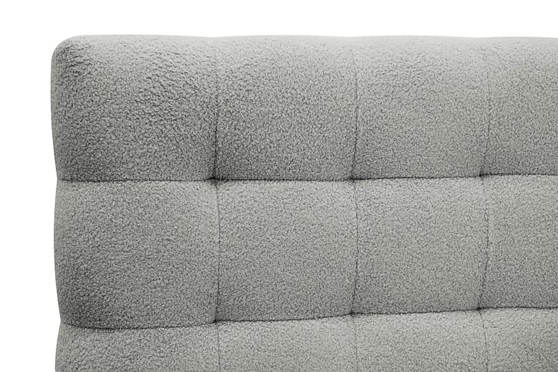 Hilton Täydellinen Sänkypaketti 160x200 cm Jenkkisänky ruutukuvioidulla sängynpäädyllä teddy-kankaasta - Harmaa / Teddy - Huonekalut - Sänky - Jenkkisängyt