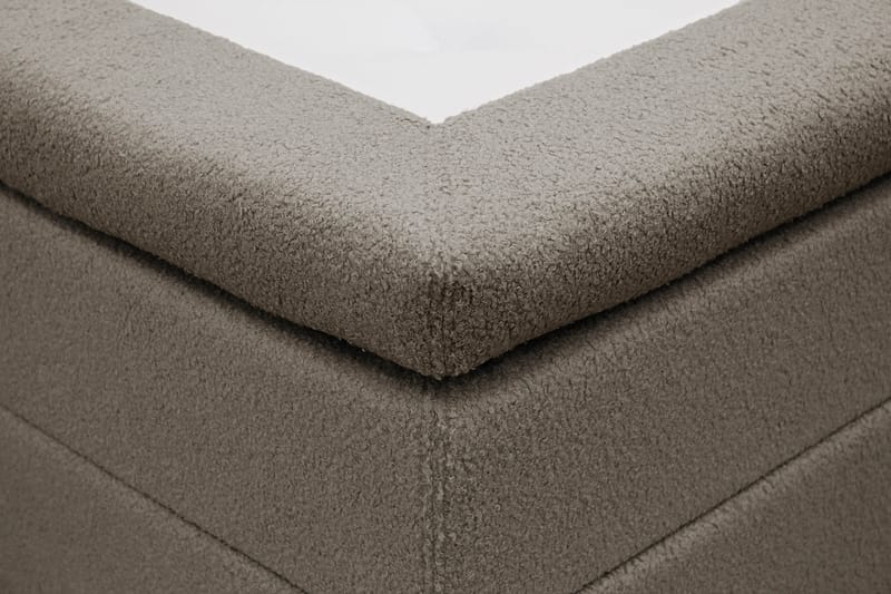 Hilton Täydellinen Sänkypaketti 160x200 cm Jenkkisänky ruutukuvioidulla sängynpäädyllä teddy-kankaasta - Ruskea / Teddy - Huonekalut - Sänky - Jenkkisängyt