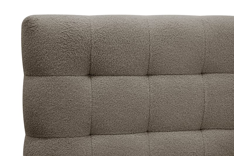 Hilton Täydellinen Sänkypaketti 160x200 cm Jenkkisänky ruutukuvioidulla sängynpäädyllä teddy-kankaasta - Ruskea / Teddy - Huonekalut - Sänky - Jenkkisängyt