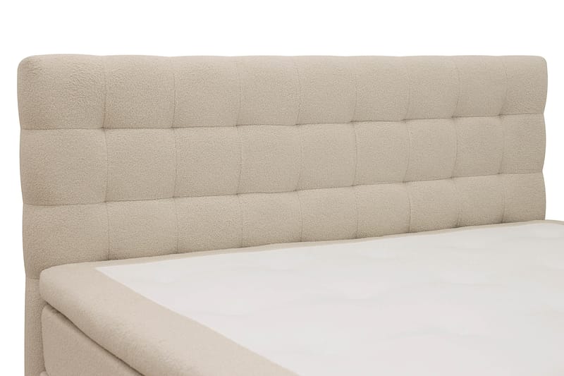 Hilton Täydellinen Sänkypaketti 160x200 cm Jenkkisänky ruutukuvioitu sängynpäädyllä - Beige - Huonekalut - Sänky - Jenkkisängyt