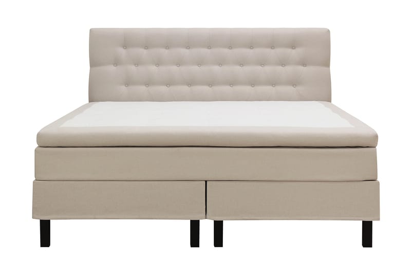 Hilton Täydellinen Sänkypaketti 160x200 cm Jenkkisänky timantti sängynpäädyllä - Beige - Huonekalut - Sänky - Jenkkisängyt