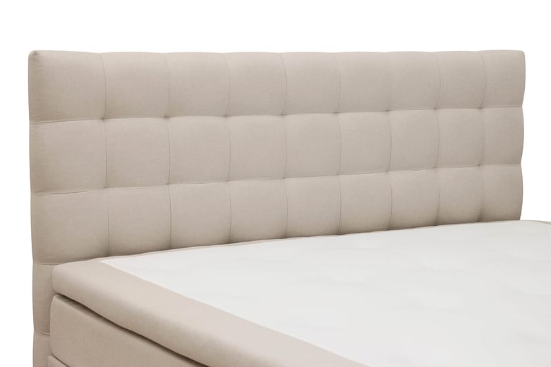 Hilton Täydellinen Sänkypaketti 180x200 cm Jenkkisänky ruutukuvioitu sängynpäädyllä - Beige - Huonekalut - Sänky - Jenkkisängyt