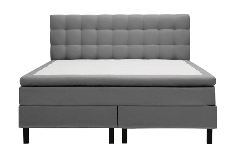 Hilton Täydellinen Sänkypaketti 180x200 cm Jenkkisänky ruutukuvioitu sängynpäädyllä - Harmaa - Huonekalut - Sänky - Jenkkisängyt