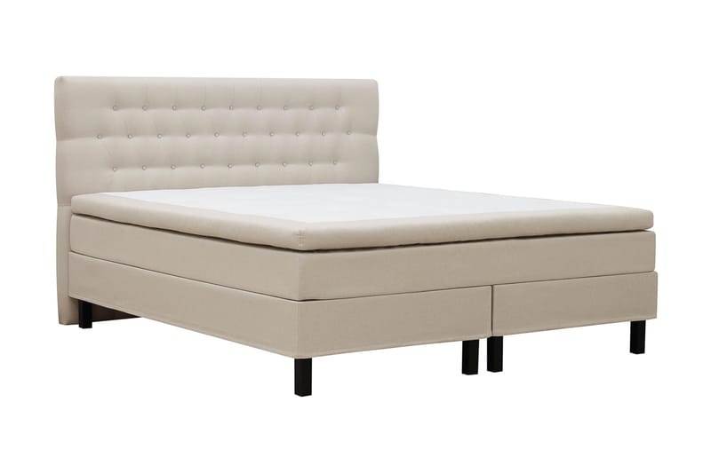 Hilton Täydellinen Sänkypaketti 180x200 cm Jenkkisänky timantti sängynpäädyllä - Beige - Huonekalut - Sänky - Jenkkisängyt
