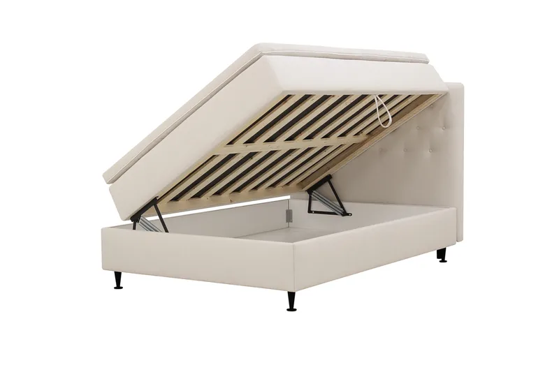 Hilton Plus Täydellinen sänkypaketti säilytystilalla 140x200 cm - Vaalea beige - Huonekalut - Sänky - Sängyt säilytystilalla