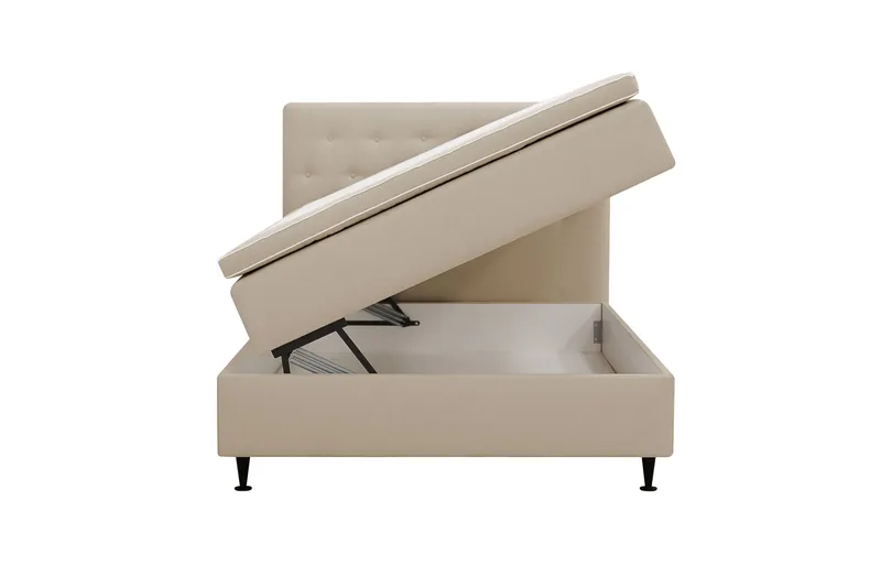 Hilton Plus Täydellinen sänkypaketti säilytystilalla 120x200 cm - Beige - Huonekalut - Sänky - Yhden hengen sängyt