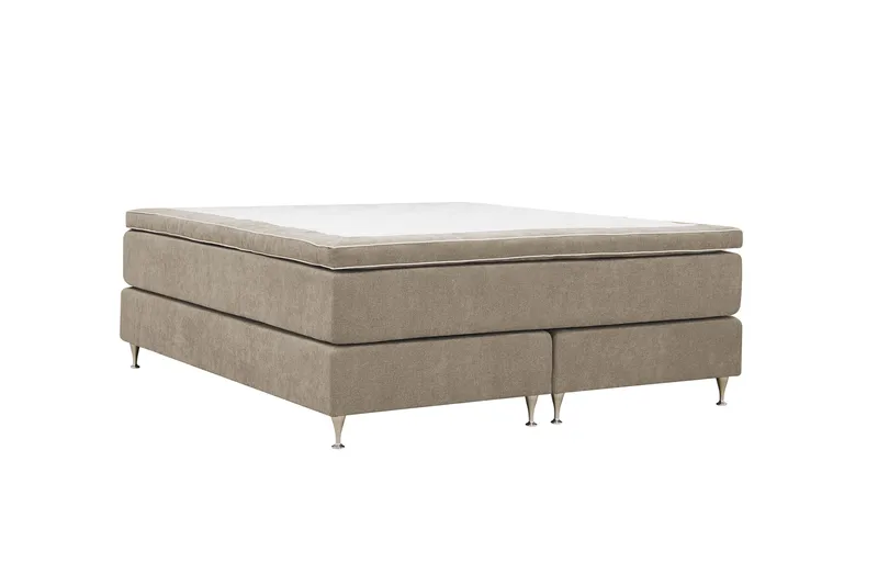 Hilton Premium -jenkkisänky 180x200 cm - Vaaleanruskea kangas - Huonekalut - Sänky - Parisänky