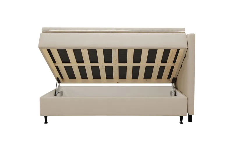 Hilton Plus Täydellinen sänkypaketti säilytystilalla 140x200 cm - Beige - Huonekalut - Sänky - Yhden hengen sängyt