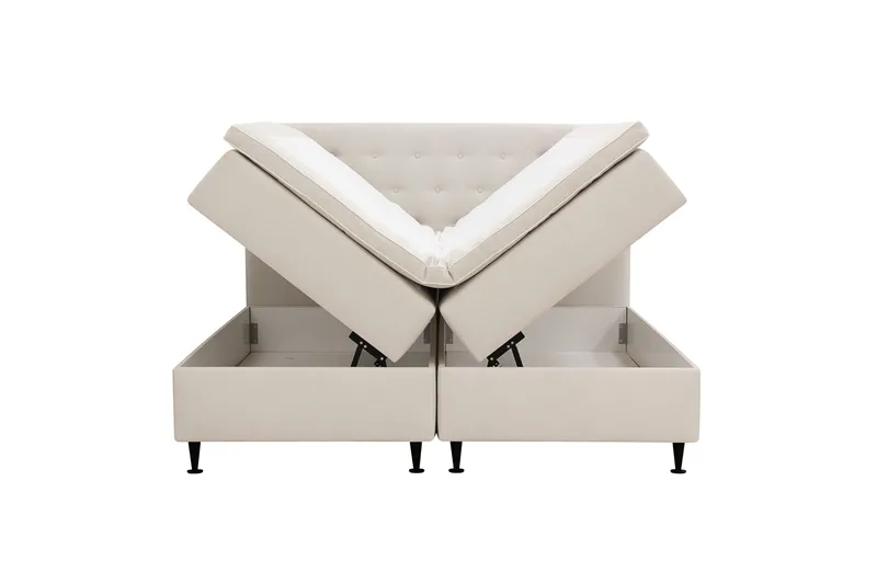 Hilton Plus Täydellinen sänkypaketti säilytystilalla 180x200 cm - Vaalea beige - Huonekalut - Sänky - Sängyt säilytystilalla
