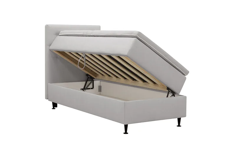 Hilton Plus Täydellinen sänkypaketti säilytystilalla 90x200 cm - Harmaa - Huonekalut - Sänky - Sängyt säilytystilalla