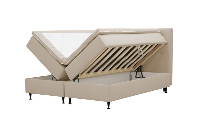 Hilton Plus Täydellinen sänkypaketti säilytystilalla 160x200 cm - Beige - Huonekalut - Sänky - Yhden hengen sängyt
