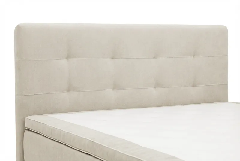 Hilton Premium täydellinen sänkypaketti 160x200 cm, jenkkisänky sängynpäädyllä - Beige kangas - Huonekalut - Sänky - Parisänky