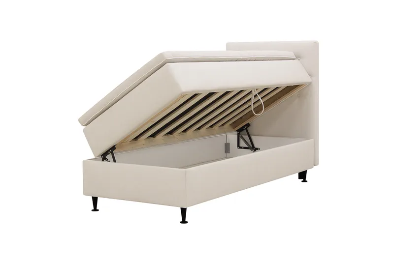 Hilton Plus Täydellinen sänkypaketti säilytystilalla 90x200 cm - Vaalea beige - Huonekalut - Sänky - Sängyt säilytystilalla