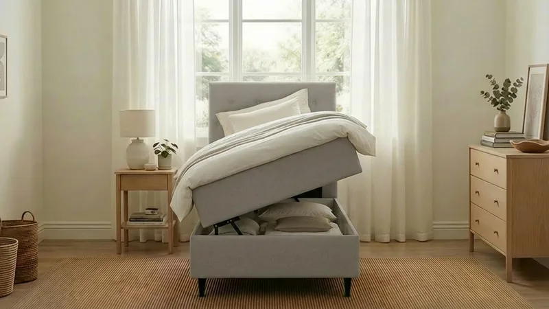 Hilton Plus Täydellinen sänkypaketti säilytystilalla 90x200 cm - Harmaa - Huonekalut - Sänky - Sängyt säilytystilalla