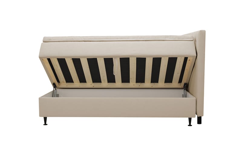 Hilton Plus Täydellinen sänkypaketti säilytystilalla 160x200 cm - Beige - Huonekalut - Sänky - Yhden hengen sängyt