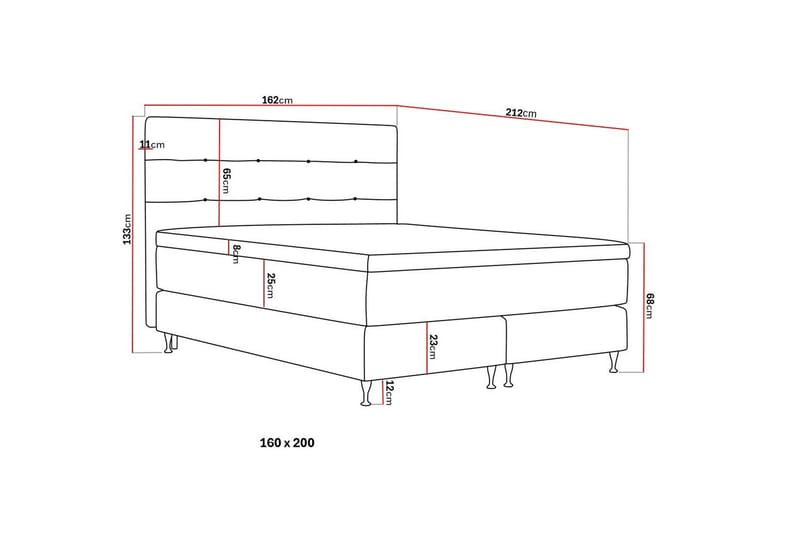 Hilton Premium Täydellinen Sänkypaketti 160x200 cm Kontinenttisänky sängynpäädyllä - Beige Bouclé - Huonekalut - Sänky - Parisänky