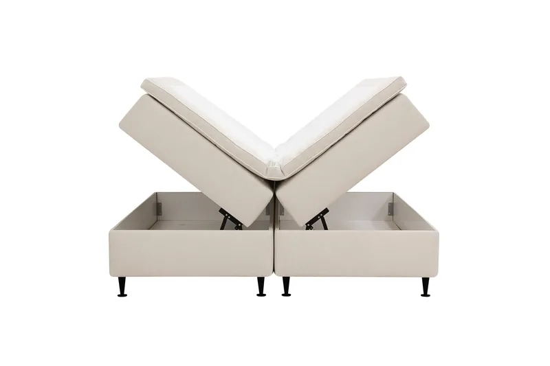 Hilton Plus Jenkkisänky säilytystilalla 160x200 cm - Vaalea beige - Huonekalut - Sänky - Sängyt säilytystilalla