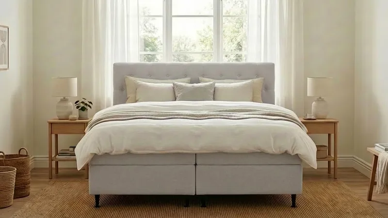 Hilton Plus Täydellinen sänkypaketti säilytystilalla 180x200 cm - Harmaa - Huonekalut - Sänky - Sängyt säilytystilalla