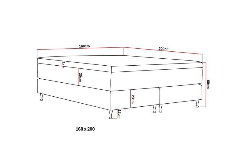 Hilton Premium Jenkkisänky 160x200 cm - Beige Bouclé - Huonekalut - Sänky - Parisänky