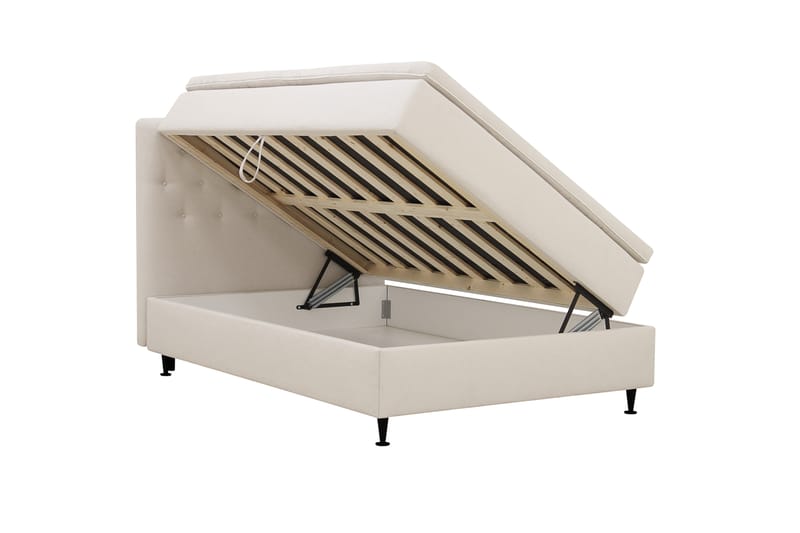 Hilton Plus Täydellinen sänkypaketti säilytystilalla 120x200 cm - Vaalea beige - Huonekalut - Sänky - Jenkkisängyt