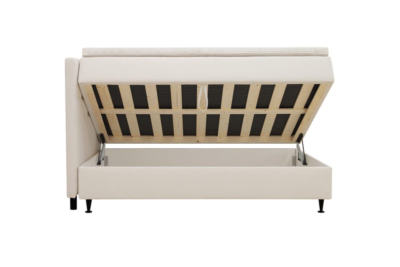 Hilton Plus Täydellinen sänkypaketti säilytystilalla 140x200 cm - Vaalea beige - Huonekalut - Sänky - Jenkkisängyt