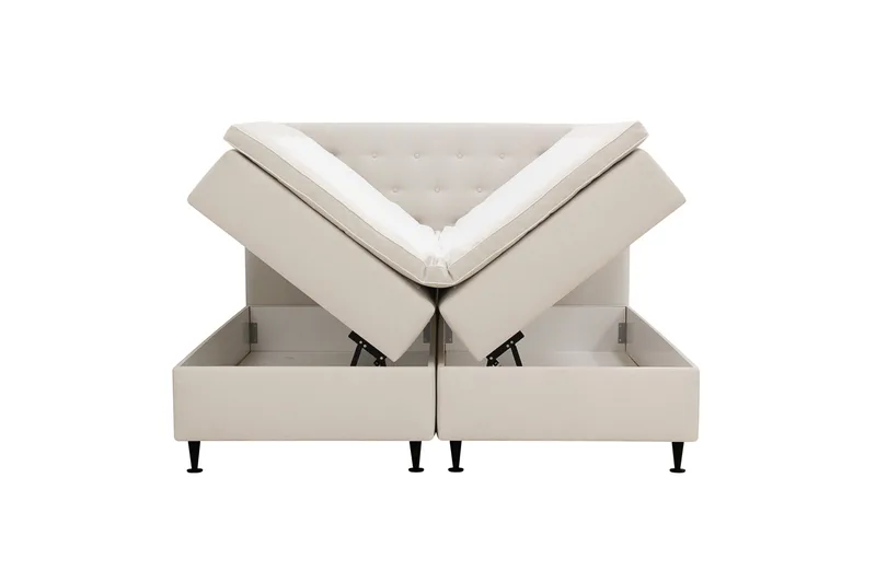 Hilton Plus Täydellinen sänkypaketti säilytystilalla 160x200 cm - Vaalea beige - Huonekalut - Sänky - Jenkkisängyt