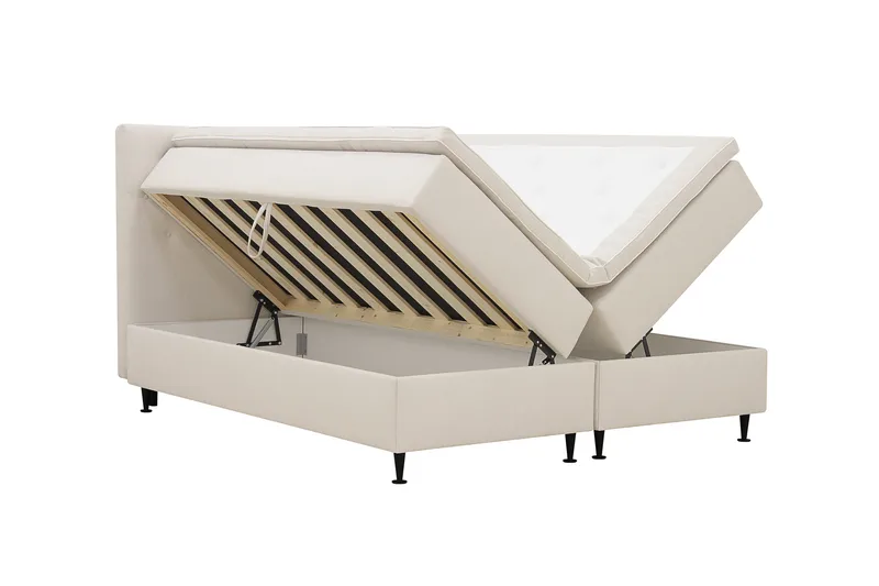Hilton Plus Täydellinen sänkypaketti säilytystilalla 160x200 cm - Vaalea beige - Huonekalut - Sänky - Jenkkisängyt