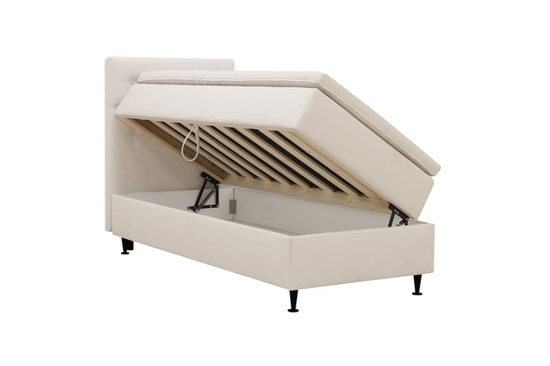 Hilton Plus Täydellinen sänkypaketti säilytystilalla 90x200 cm - Vaalea beige - Huonekalut - Sänky - Jenkkisängyt