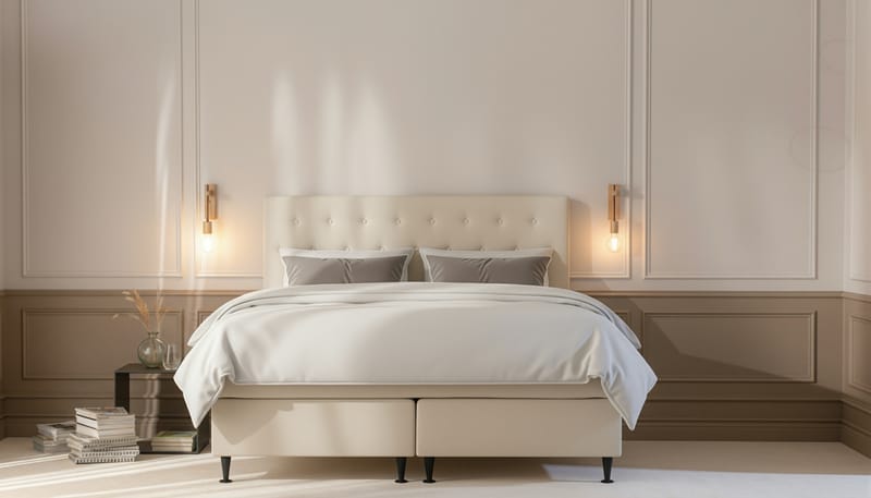 Hilton Plus Sänkypaketti 180x200 cm - Vaalea beige - Huonekalut - Sänky - Jenkkisängyt