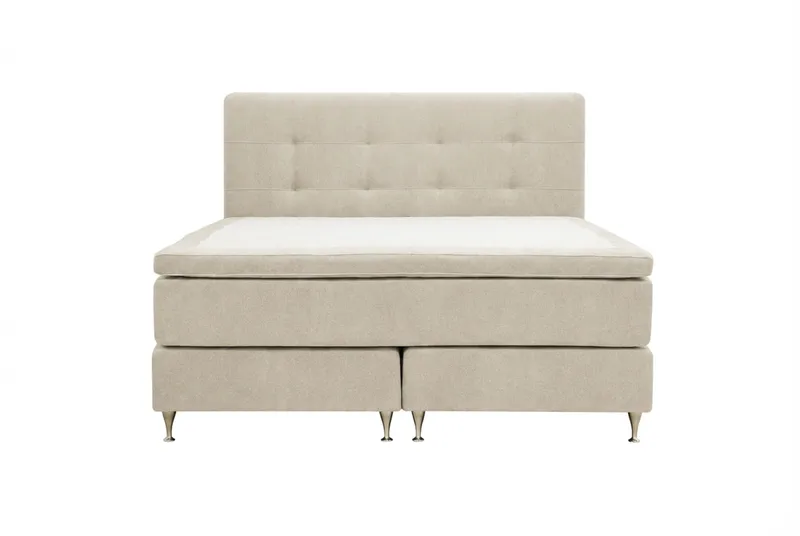 Hilton Premium täydellinen sänkypaketti 180x200 cm, jenkkisänky sängynpäädyllä, Beige kangas