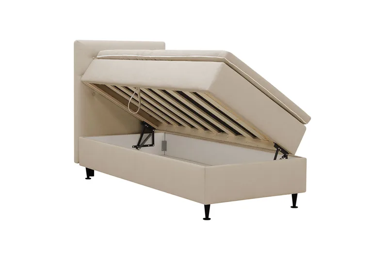 Hilton Plus Täydellinen sänkypaketti säilytystilalla 90x200 cm - Beige - Huonekalut - Sänky - Sängyt säilytystilalla