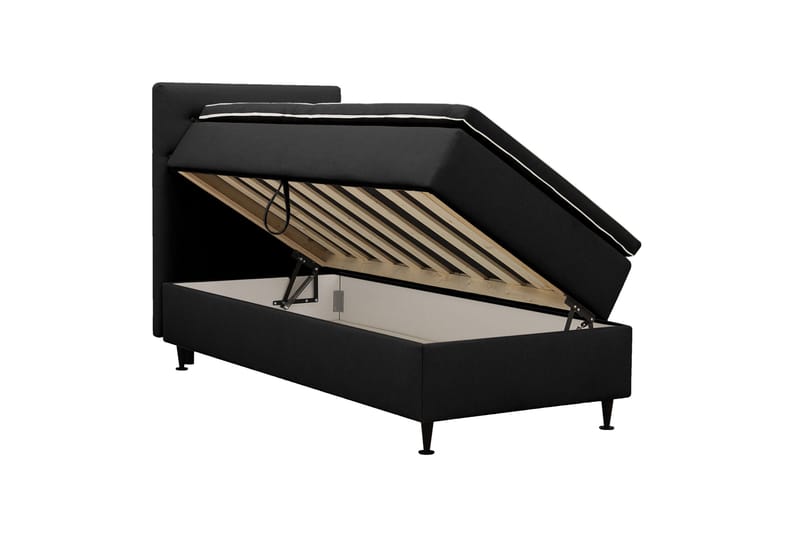 Hilton Plus Täydellinen sänkypaketti säilytystilalla 90x200 cm - Antrasiitti - Huonekalut - Sänky - Yhden hengen sängyt