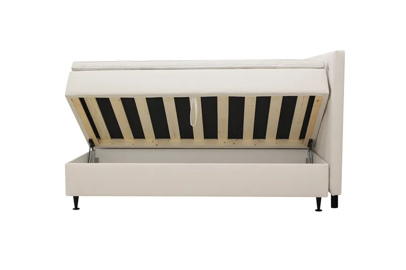 Hilton Plus Täydellinen sänkypaketti säilytystilalla 160x200 cm - Vaalea beige - Huonekalut - Sänky - Sängyt säilytystilalla