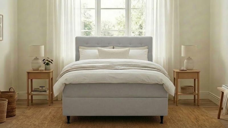 Hilton Plus Täydellinen sänkypaketti säilytystilalla 120x200 cm - Harmaa - Huonekalut - Sänky - Sängyt säilytystilalla