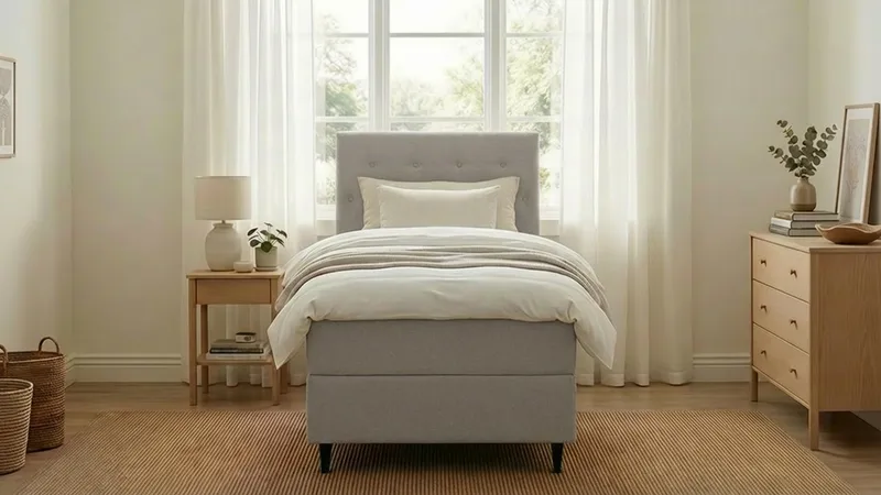 Hilton Plus Täydellinen sänkypaketti säilytystilalla 90x200 cm - Harmaa - Huonekalut - Sänky - Sängyt säilytystilalla