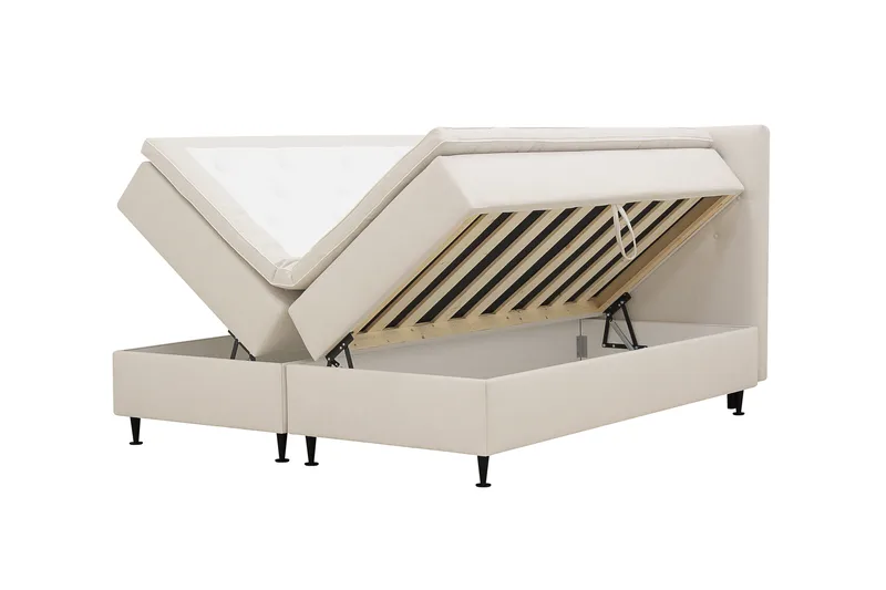 Hilton Plus Täydellinen sänkypaketti säilytystilalla 160x200 cm - Vaalea beige - Huonekalut - Sänky - Jenkkisängyt
