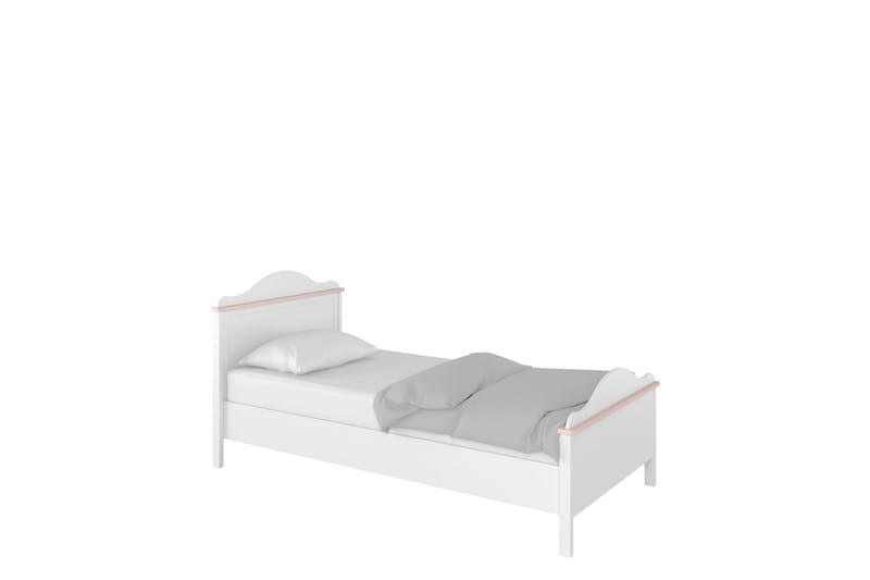 Hilts Sängynrunko 90x200 cm, Valkoinen/Vaaleanpunainen