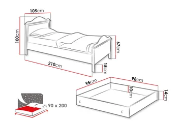 Hilts Sängynrunko 90x200 cm - Vihreä - Huonekalut - Sänky - Sänkykehikot & sängynrungot
