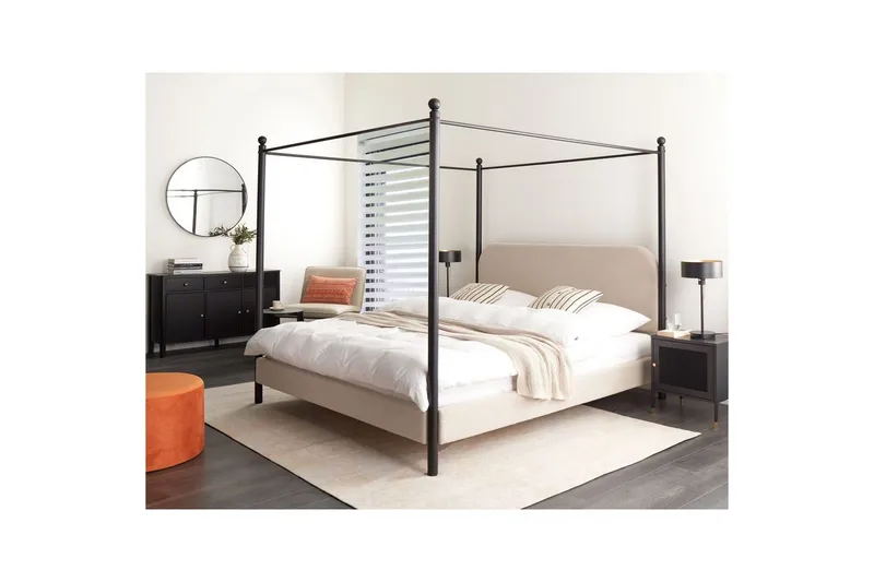 Himmelssäng Beige, Black 180x200 - Huonekalut - Sänky - Katossängyt