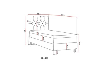 HVILA Classic -sänkypaketti 90x200 cm, jenkkisänky timanttikuvioisella sängynpäädyllä - Vihreä - Huonekalut - Sänky - Jenkkisängyt